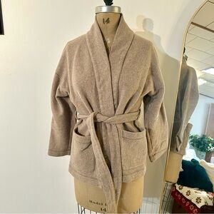 Haven Well Within Women’s Cozy Fleece Tan Belted Kimono Style Cardigan Sz S